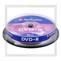 Диск Verbatim DVD+R 4,7Gb 16x  cake 10