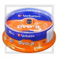 Диск Verbatim DVD-R 4,7Gb 16x cake 25