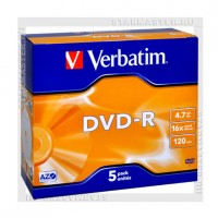 Диск Verbatim DVD-R 4,7Gb 16x jewel