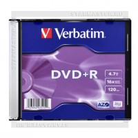 Диск Verbatim DVD+R 4,7Gb 16x slim