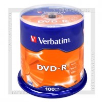Диск Verbatim DVD-R 4,7Gb 16x cake 100