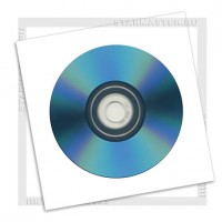 Конверт для CD/DVD диска бумажный с окном, клеящая полоса стрип, уп.50 шт