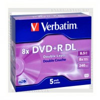 Диск Verbatim DVD+R DL 8,5Gb 8x jewel box