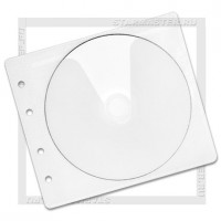 Конверт для 2 CD дисков с перфорацией, альбомный, белый, упаковка 50 шт