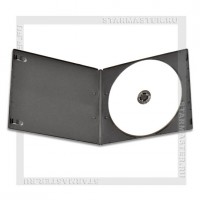 Коробка DVD Slim half 1 диск, 7мм, Black горизонтальный