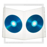 Коробка DVD Box 2 диска 14мм Clear (2 гнезда)