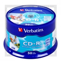 Диск Verbatim CD-R 700Mb (80 min) 52x AZO Printable cake box 50