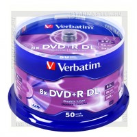 Диск Verbatim DVD+R DL 8,5Gb 8x cake box 50