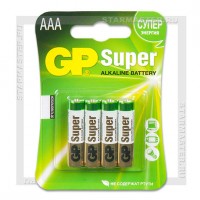 Батарейка AAA Alkaline GP LR03/4 Blister Super