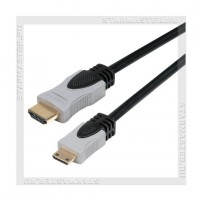 Кабель HDMI -- mini HDMI (A-M/C-M), v.1.4, gold, SmartBuy, 1м (в пакете)