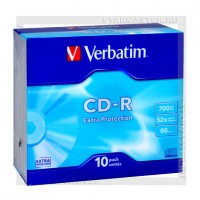 Диск Verbatim CD-R 700Mb (80 min) 52x Extra Protection slim box/10