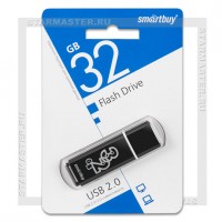 Накопитель USB Flash 32Gb SmartBuy Glossy Black (USB 2.0)