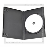 Коробка DVD Box 1-2 диска 14мм Black (1 высокое гнездо)