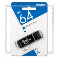 Накопитель USB Flash 64Gb SmartBuy Glossy Black (USB 2.0)