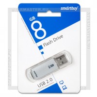 Накопитель USB Flash 8Gb SmartBuy V-Cut Silver (USB 2.0)