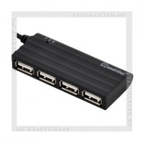 Концентратор USB-хаб SmartBuy 4 порта SBHA-6810 Black (черный)