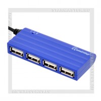 Концентратор USB-хаб SmartBuy 4 порта SBHA-6810 Blue (голубой)