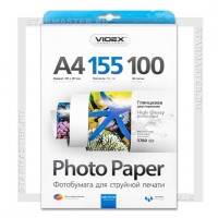 Бумага для струйной печати Videx A4 двухсторонняя глянц./глянц. 155 г/м2, 100л