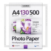 Бумага для струйной печати Videx A4 глянцевая односторонняя 130 г/м2, 500л