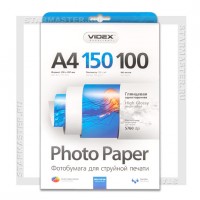Бумага для струйной печати Videx A4 глянцевая односторонняя 150 г/м2, 100л