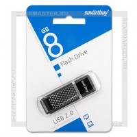 Накопитель USB Flash 8Gb SmartBuy Quartz Black (USB 2.0)