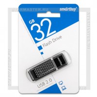 Накопитель USB Flash 32Gb SmartBuy Quartz Black (USB 2.0)