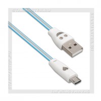 Кабель USB 2.0 -- micro USB, 1.2м, SmartBuy, с индикацией заряда
