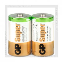 Батарейка D Mono Alkaline GP LR20/2 Shrink