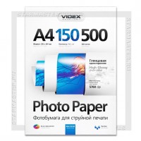 Бумага для струйной печати Videx A4 глянцевая односторонняя 150 г/м2, 500л