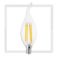 Светодиодная лампа Filament E14 5W 3000K, SmartBuy LED C37 Свеча на ветру