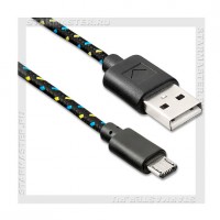 Кабель USB 2.0 -- micro USB, 1м, DEFENDER, нейлон, черный