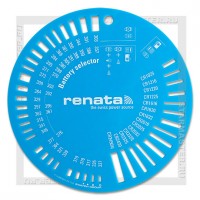 Шаблон (трафарет) для подбора батареек Renata