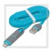 Кабель USB 2.0 -- 2в1 micro USB+Apple 8-pin, 1м DEFENDER, плоский, синий