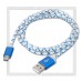 Кабель USB 2.0 -- micro USB, 1м, DEFENDER, LED, синий, Blister