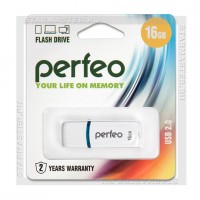 Накопитель USB Flash 16Gb Perfeo C09 White (USB 2.0)