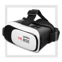 Очки виртуальной реальности для смартфона Perfeo VR BOX 2+ с пультом, белые