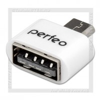 Переходник (адаптер) OTG USB (Af) - micro USB (Bm), Perfeo 003, белый
