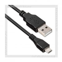 Кабель USB 2.0 -- micro USB, 3м, Perfeo, черный