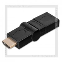 Переходник (адаптер) HDMI (f) -- HDMI (m), угловой, поворотный 360°, Perfeo