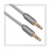 Кабель Audio Jack 3.5 мм (m) -- Jack 3.5 мм (m), 1м, Havit 606X, нейлон, серый