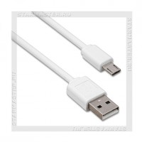 Кабель USB 2.0 -- micro USB, 1м, Havit 8601, OD 4.0мм, белый