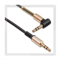 Кабель Audio Jack 3.5 мм (m) -- Jack 3.5 мм (m), 1м, WIIIX Gold, черный