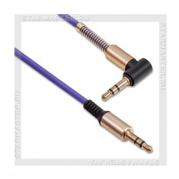 Кабель Audio Jack 3.5 мм (m) -- Jack 3.5 мм (m), 1м, WIIIX Gold, фиолетовый