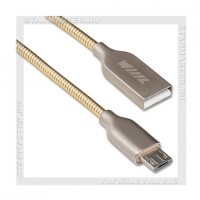 Кабель USB 2.0 -- micro USB, 1м, WIIIX Zinc, металлическая оплетка, 2A