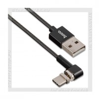 Кабель USB 2.0 - USB Type-C, магнитный, 1м HOCO U20, угловой