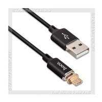 Кабель USB 2.0 -- micro USB, магнитный, 1м, HOCO U28, черный