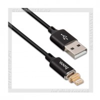 Кабель для Apple 8-pin Lightning -- USB, магнитный, 1м HOCO U28, черный