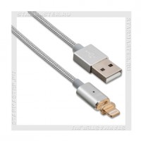 Кабель для Apple 8-pin Lightning -- USB, магнитный, 1.2м HOCO U16, Silver