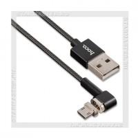 Кабель USB 2.0 -- micro USB, магнитный, 1м, HOCO U20, угловой