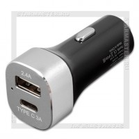 Зарядное устройство автомобильное USB 5.4A + USB Type-C, DEFENDER UCG-01